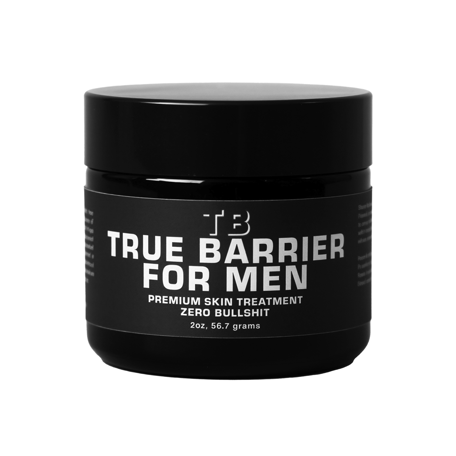 True Barrier for Men 2oz Jar wit Lid Off